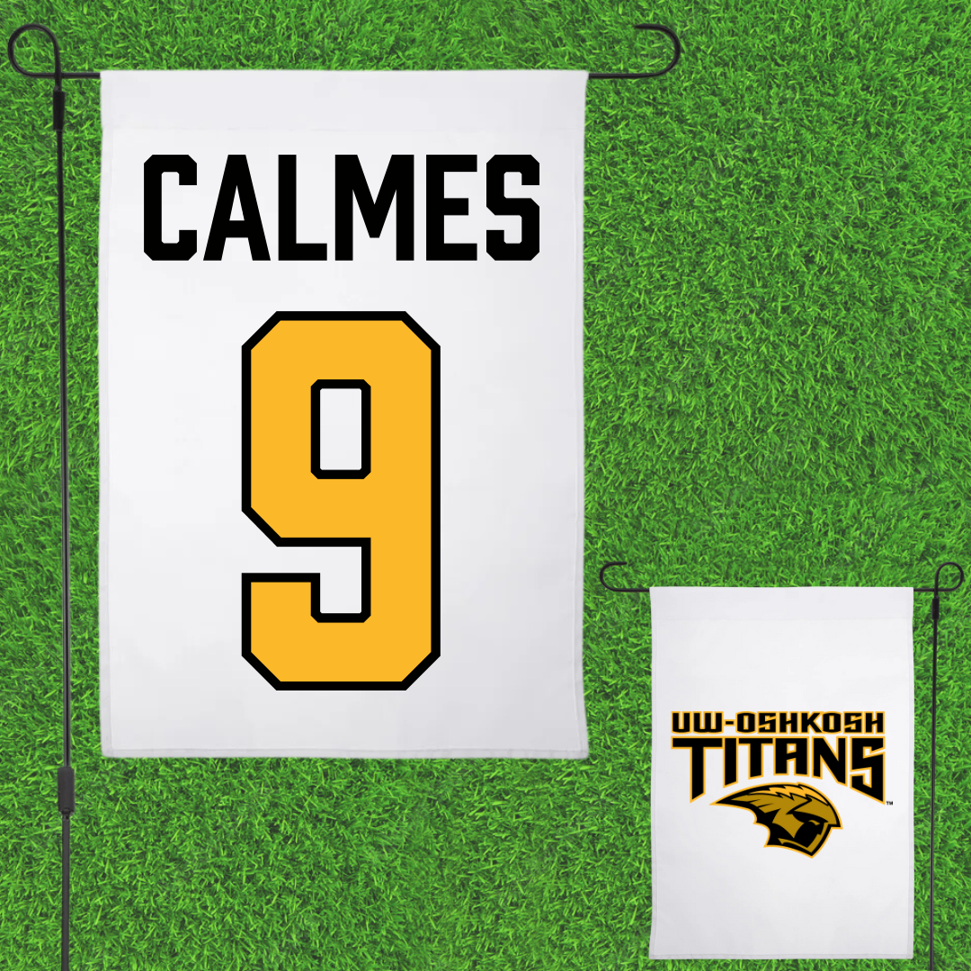 University of Wisconsin-Oshkosh Softball White Garden Flag - #9 Skyler Calmes