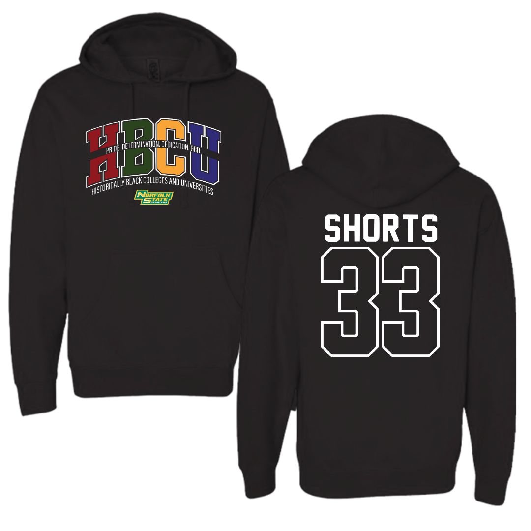 Norfolk State University Softball Black HBCU Hoodie - #33 Emory Shorts
