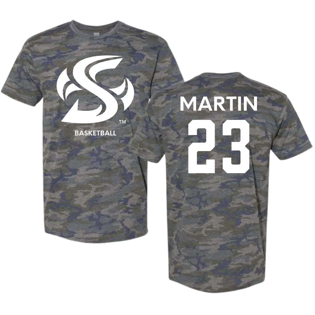 Sacramento State University Basketball (W) Vintage Camo Tee - #23 Jaydia Martin