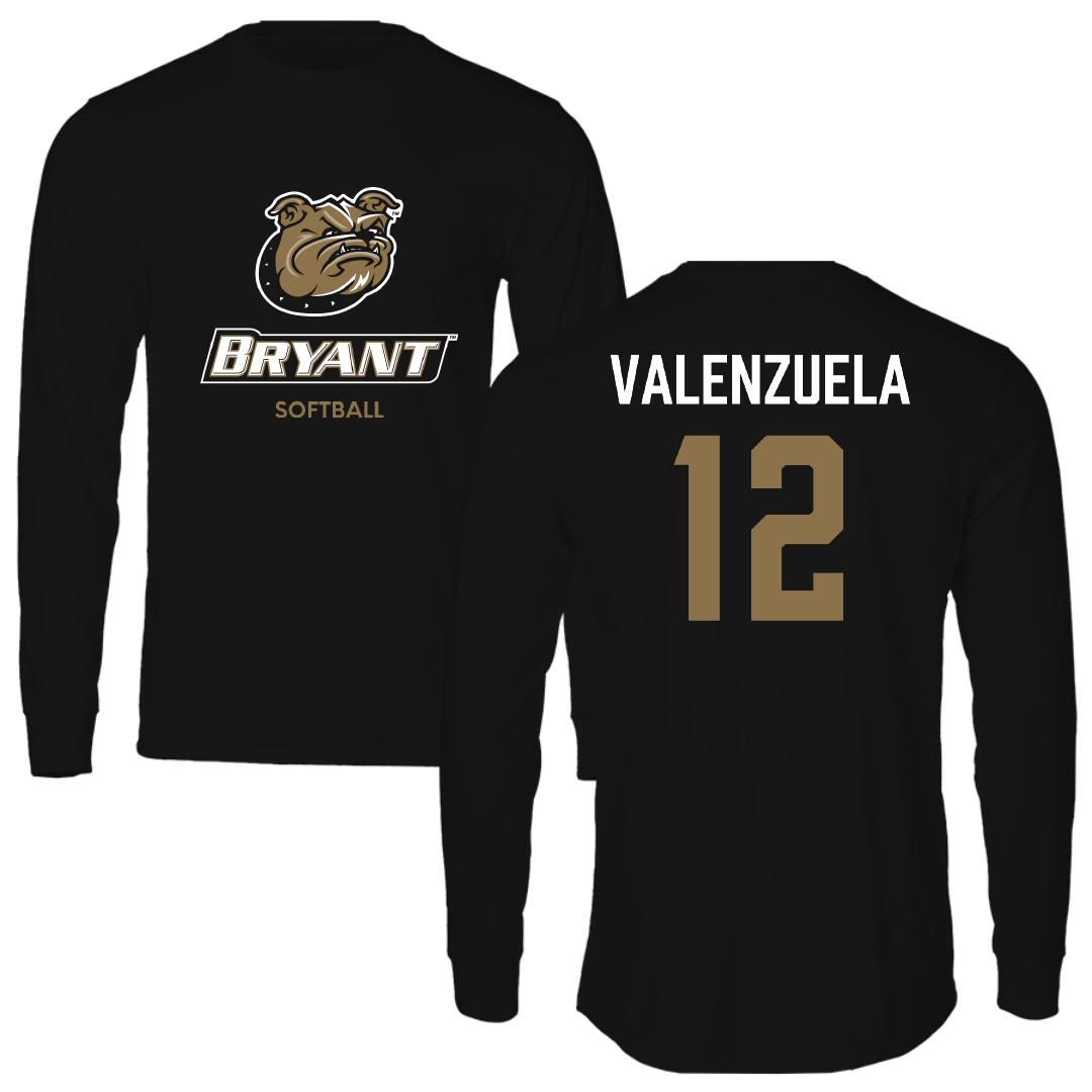 Bryant University Softball Black Long Sleeve - #12 Faith Valenzuela