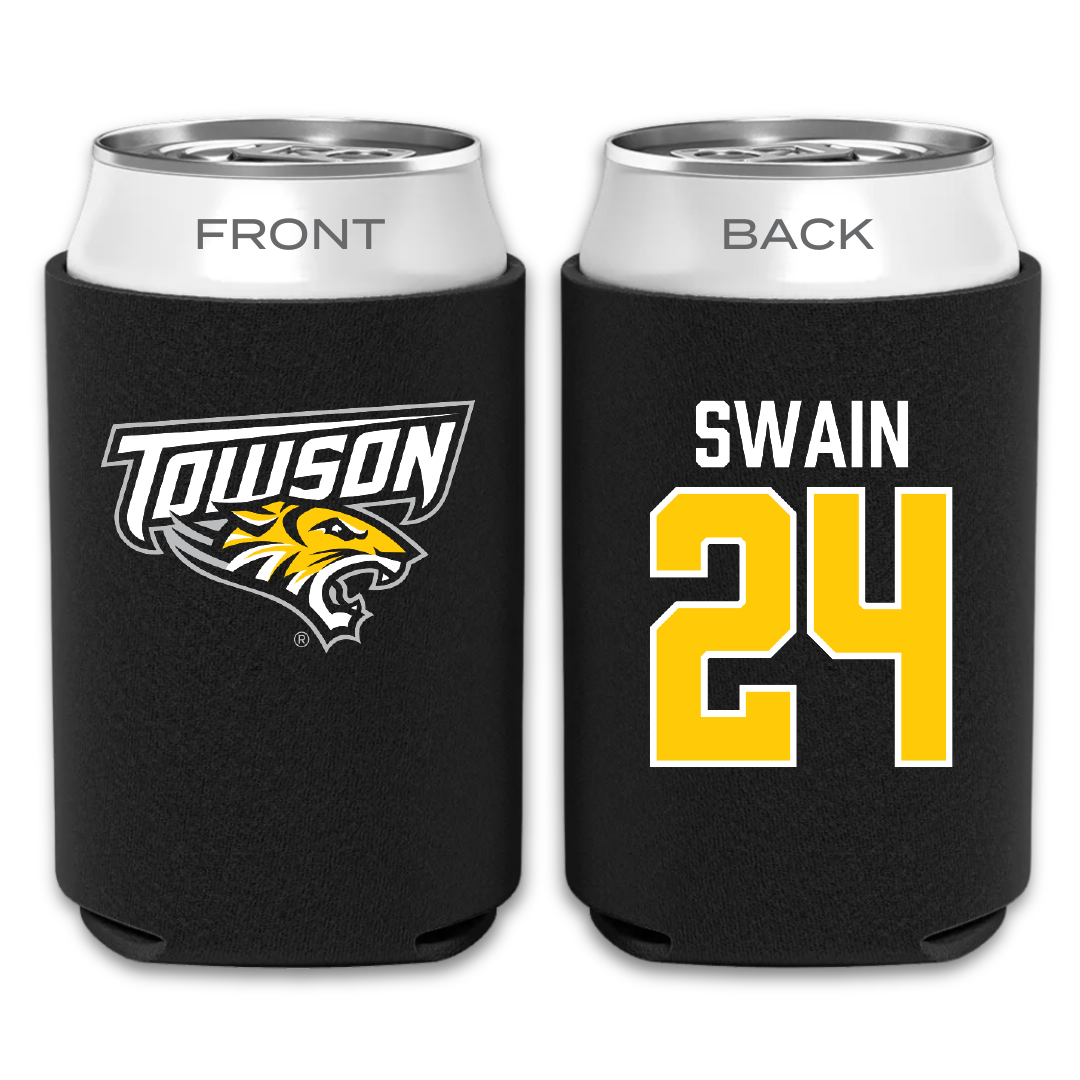 Towson University Football Black Can Cooler - #24 Mike Swain