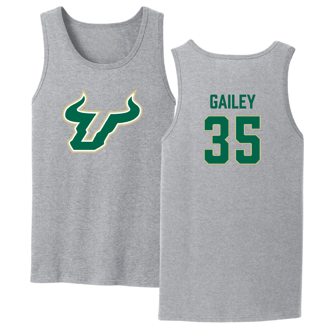 University of South Florida Baseball Sport Gray Tank Top - #35 Lawson Gailey
