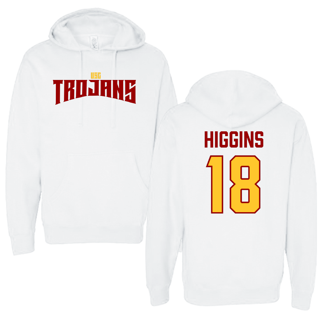 University of Southern California Baseball White Classic Hoodie - #18 Kade Higgins