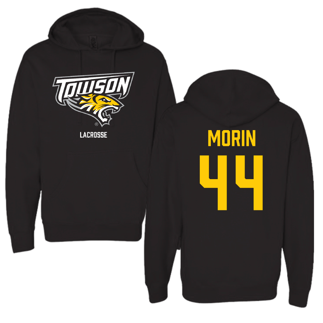 Towson University Lacrosse (M) Black Hoodie - #44 Sam Morin
