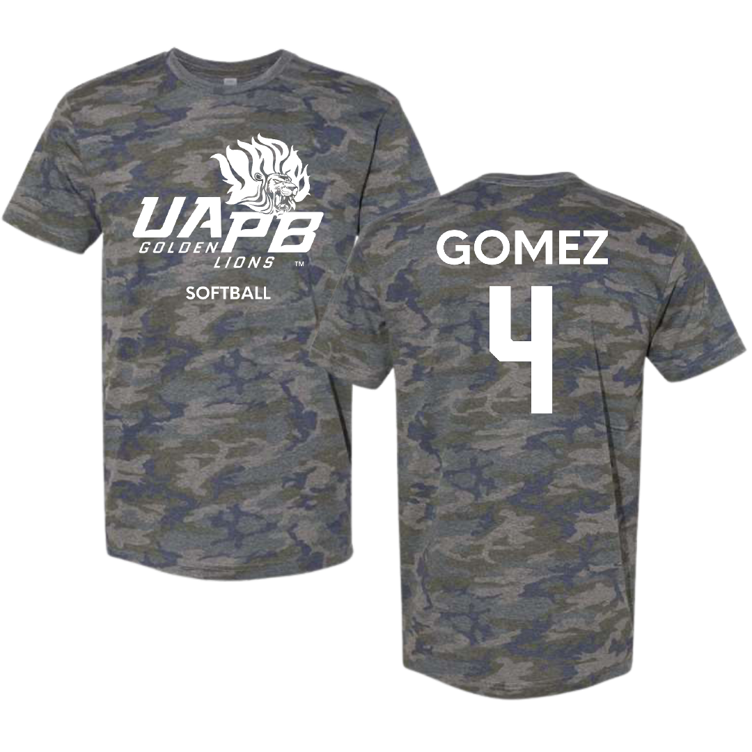 University of Arkansas-Pine Bluff Softball Vintage Camo Tee - #4 Jazlyn Gomez