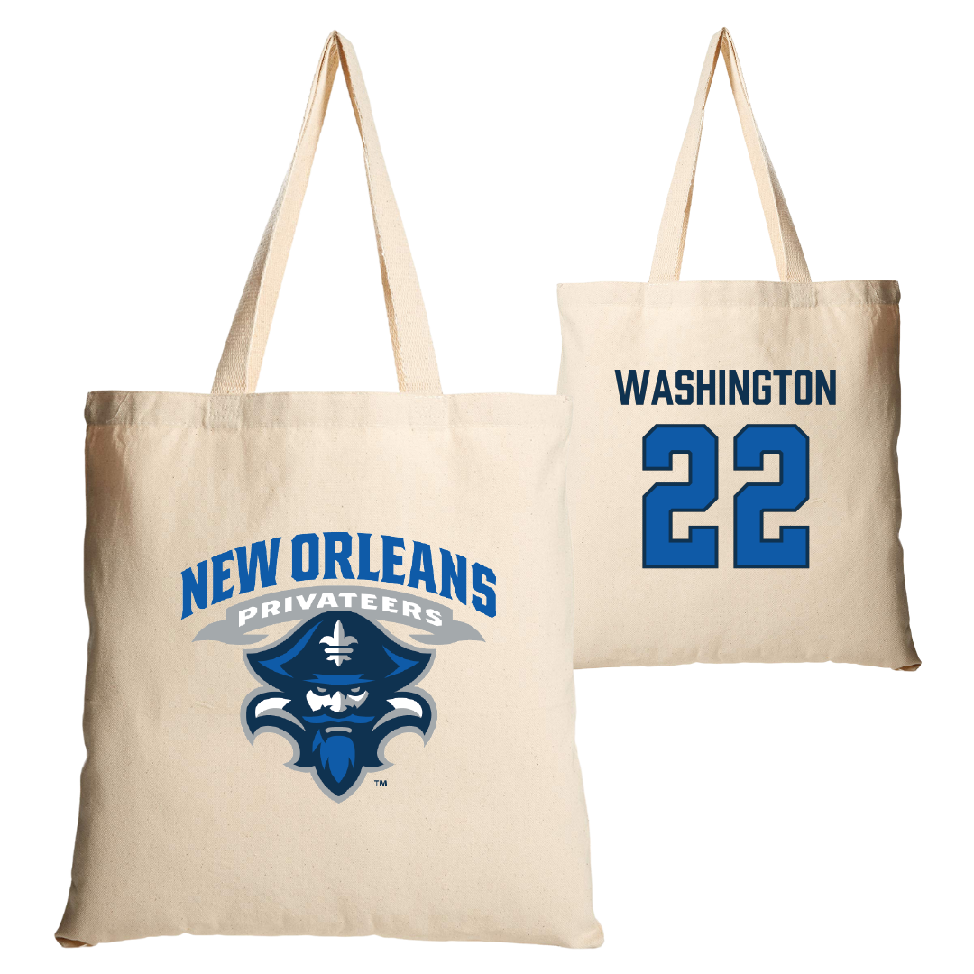 University of New Orleans Basketball Tan Canvas Tote Bag - #22 Darrius Washington