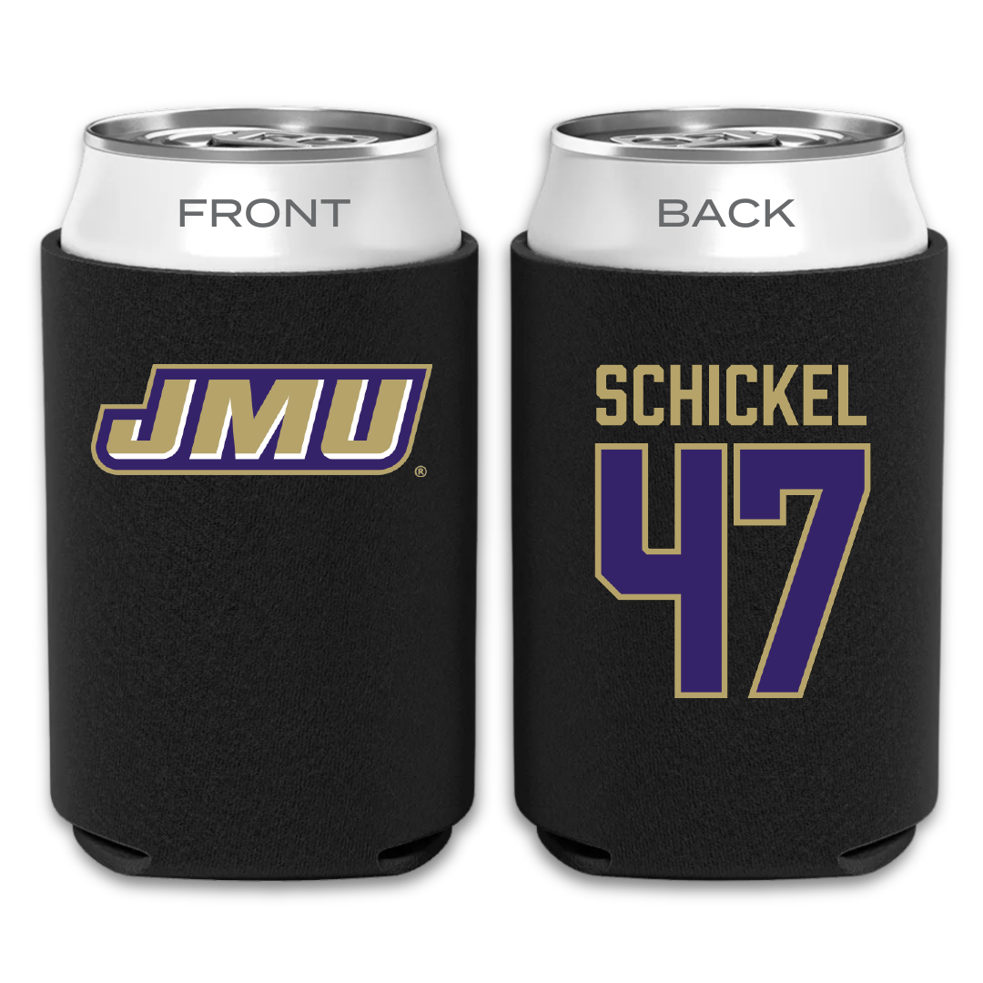 James Madison University Football Black Can Cooler - #47 Kaden Schickel