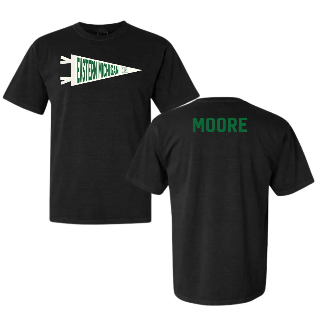Eastern Michigan University Rowing Black Pennant Comfort Colors Tee - Kendall Moore