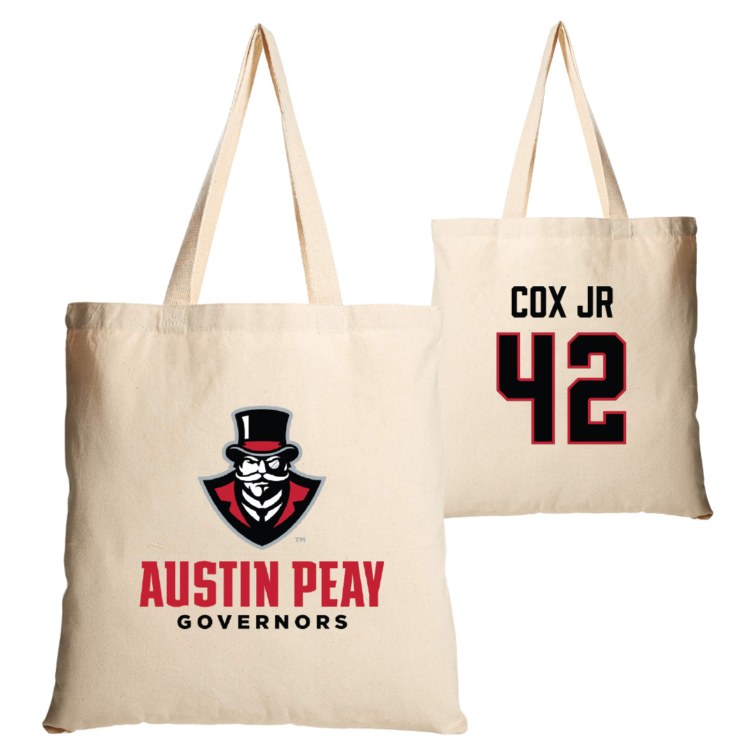 Austin Peay State University Football Tan Canvas Tote Bag - #42 TJ Cox Jr
