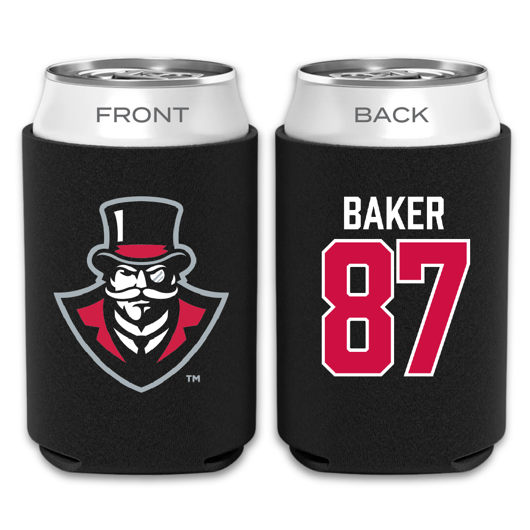 Austin Peay State University Football Black Can Cooler - #87 Jack Baker