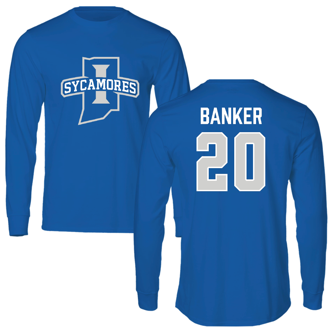 Indiana State University Baseball Blue Mascot Long Sleeve - #20 Brady Banker