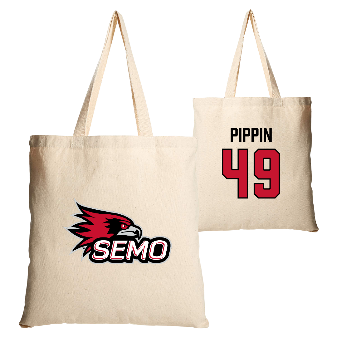Southeast Missouri State University Football Tan Canvas Tote Bag - #49 DC Pippin