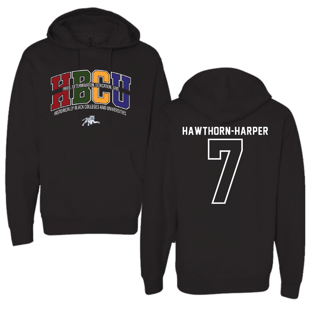 Jackson State University Soccer Black HBCU Hoodie - #7 Ryanne Hawthorn-Harper