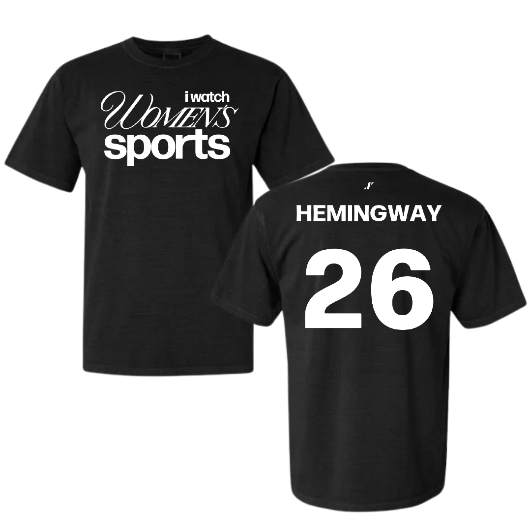 Fairleigh Dickinson University-Metropolitan Campus Softball Black WHM Comfort Colors Tee - #26 Jordyn Hemingway