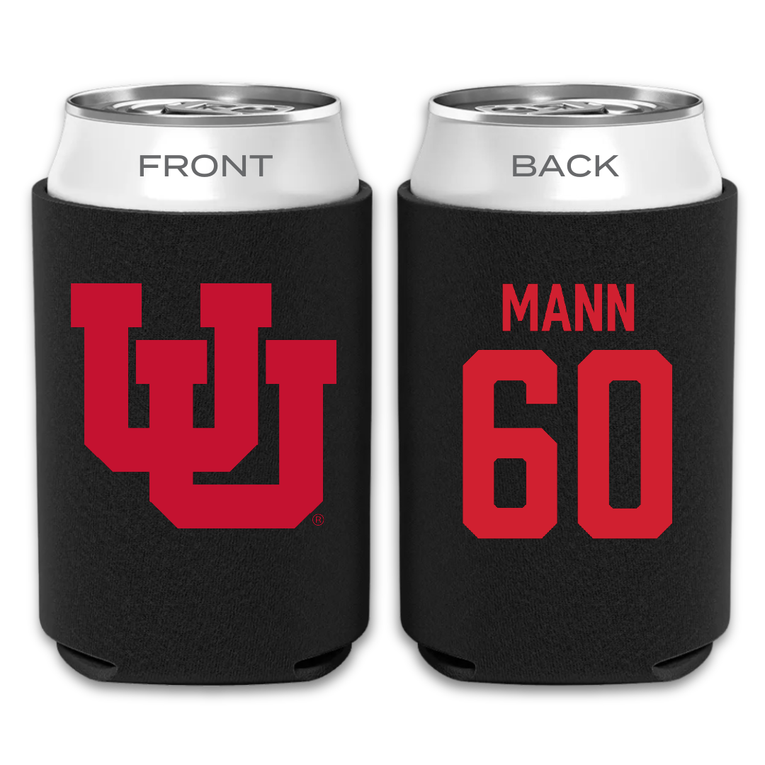 University of Utah Football Black Can Cooler - #60 Shintaro Mann