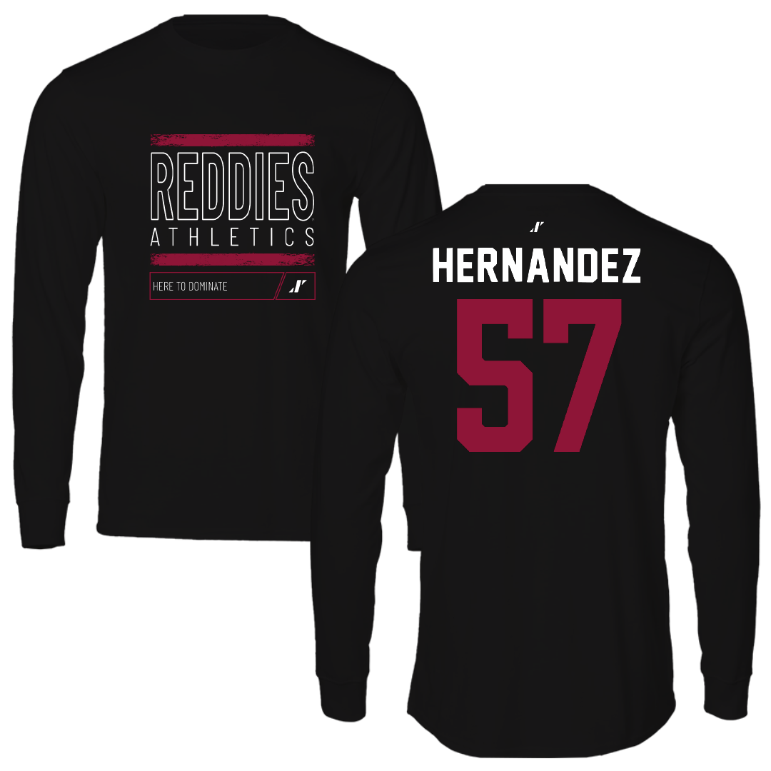 Henderson State University Football Black Dominate Performance Long Sleeve - #57 Gabe Hernandez