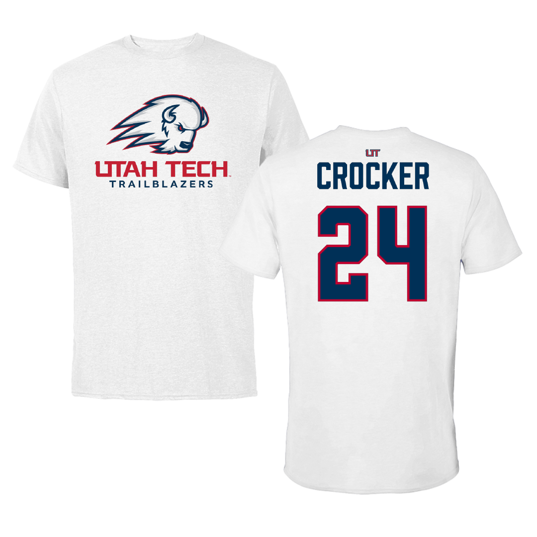 Utah Tech University Basketball White Tee - #24 Lauren Crocker