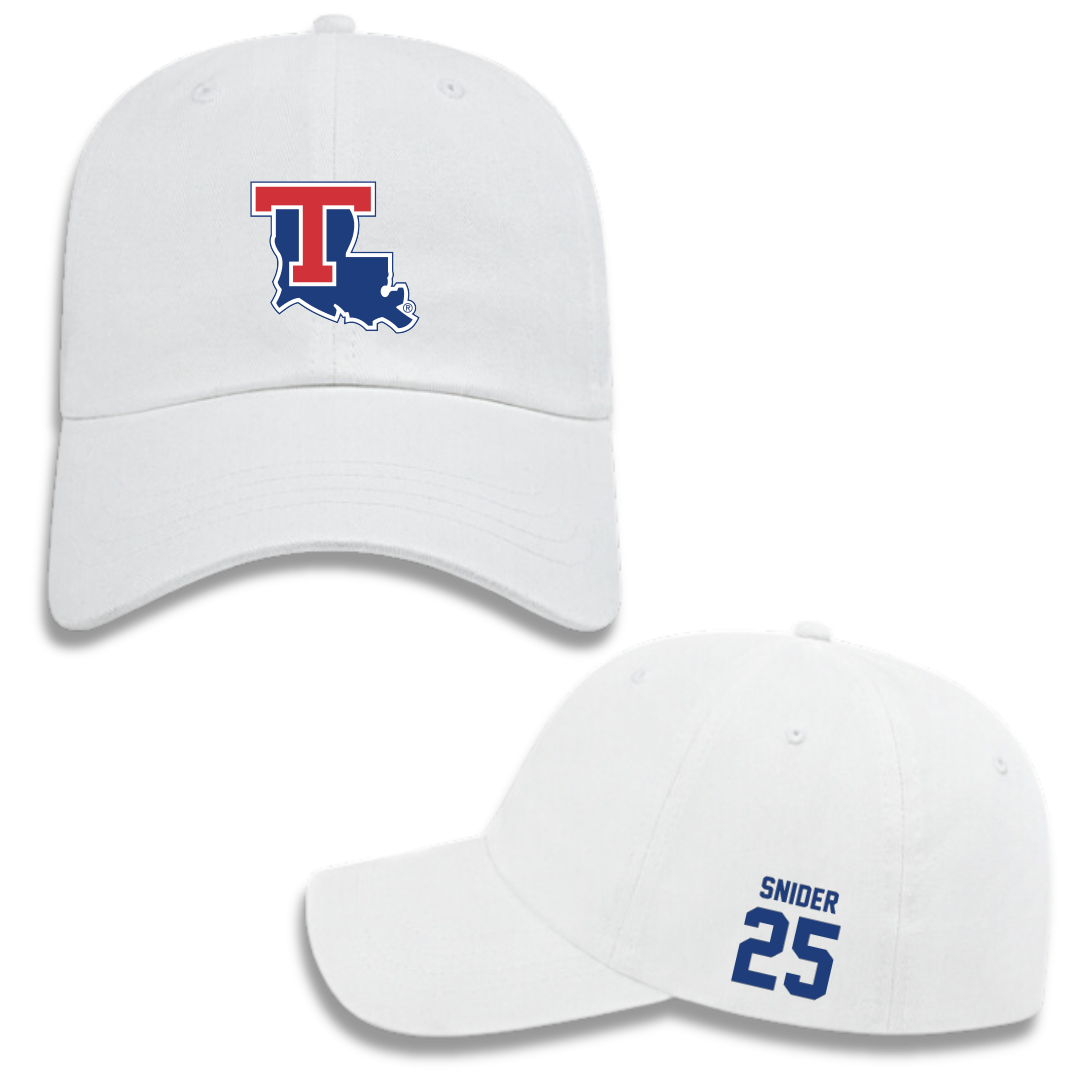 Louisiana Tech University Baseball White Hat - #25 William Snider