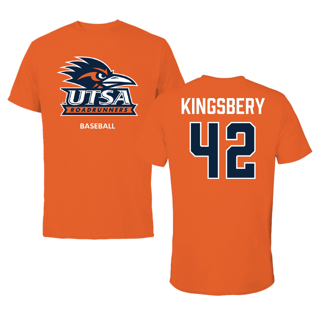 University of Texas at San Antonio Baseball Orange Tee - #42 Fischer Kingsbery