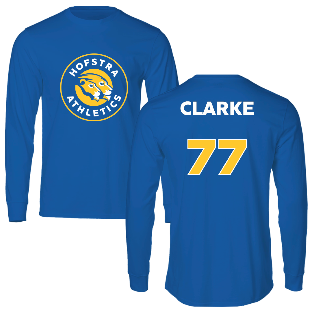 Hofstra University Lacrosse (M) Blue Long Sleeve - #77 Austin Clarke