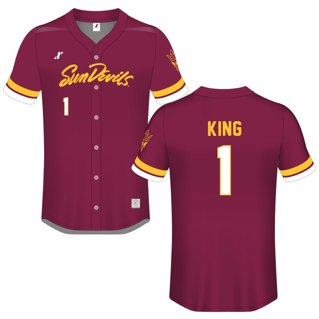 Arizona State University Maroon Button-Down Jersey - #1 Matt King