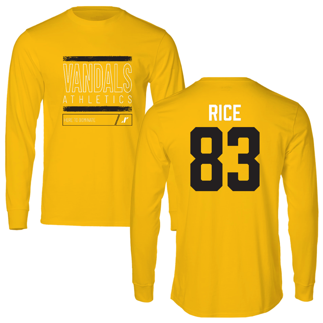 University of Idaho Football Gold Dominate Long Sleeve - #83 Brayden Rice