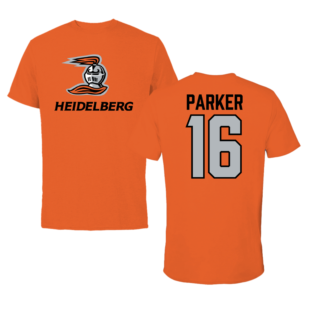 Heidelberg University Lacrosse Orange Tee - #16 Colin Parker