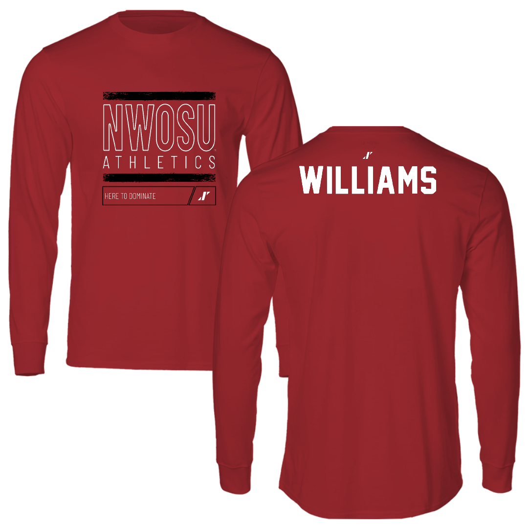 Northwestern Oklahoma State University TF and XC Canvas Red Dominate Long Sleeve - Caleb Williams