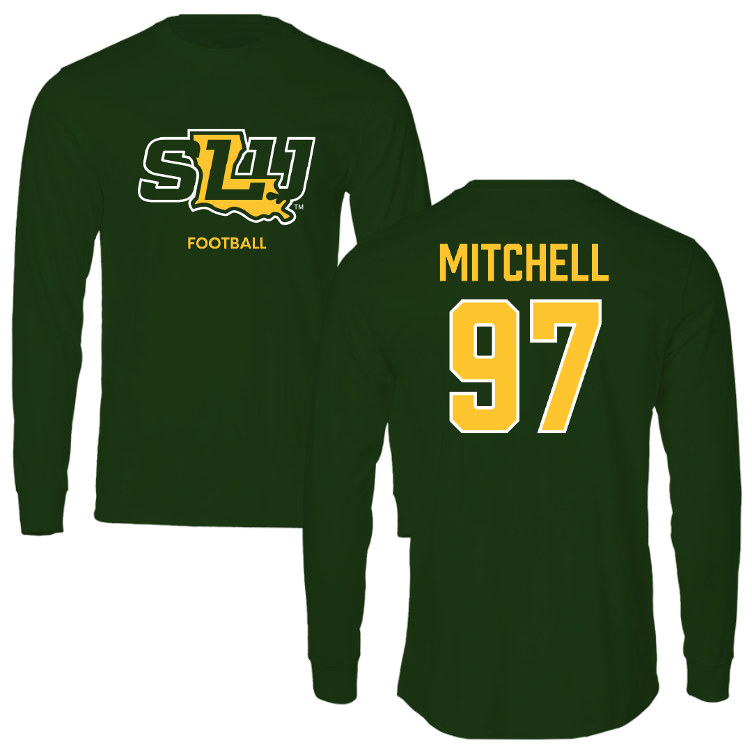 Southeastern Louisiana University Football Forest Green Long Sleeve - #97 Tyrik Mitchell