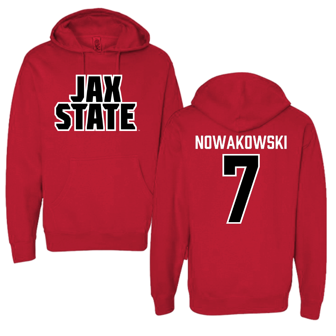 Jacksonville State University Softball Red Hoodie - #7 Morgan Nowakowski