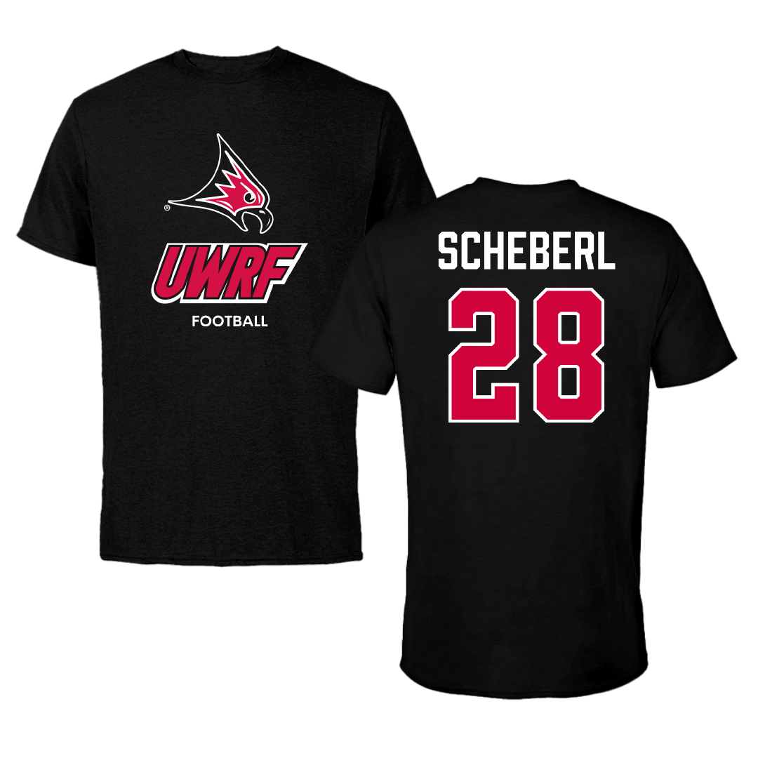 University of Wisconsin-River Falls Football Black Performance Tee - #28 Justin Scheberl
