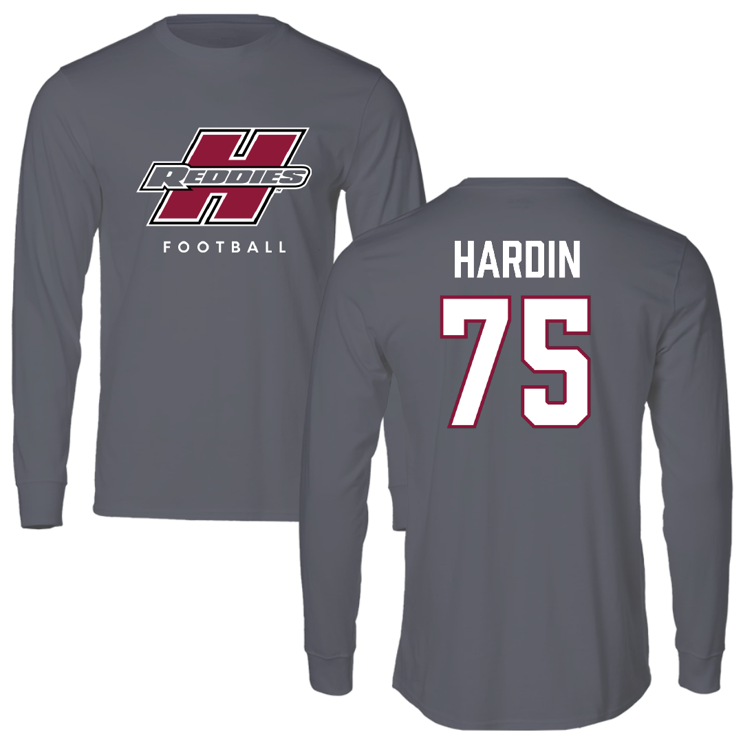 Henderson State University Football Gray Performance Long Sleeve - #75 Elijah Hardin