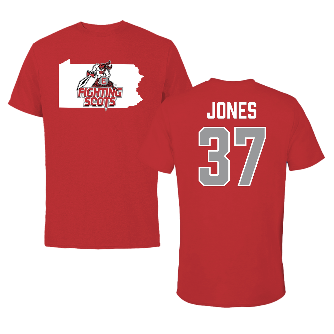 PennWest Edinboro Football Red State Performance Tee - #37 Amari Jones