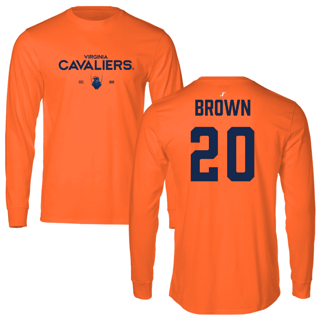 University of Virginia Football Orange General Performance Long Sleeve - #20 Xavier Brown