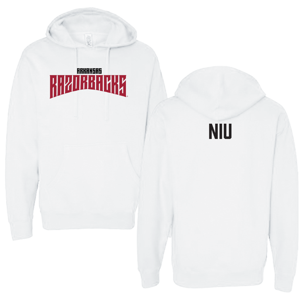 University of Arkansas Baseball White Classic Hoodie - Maika Niu