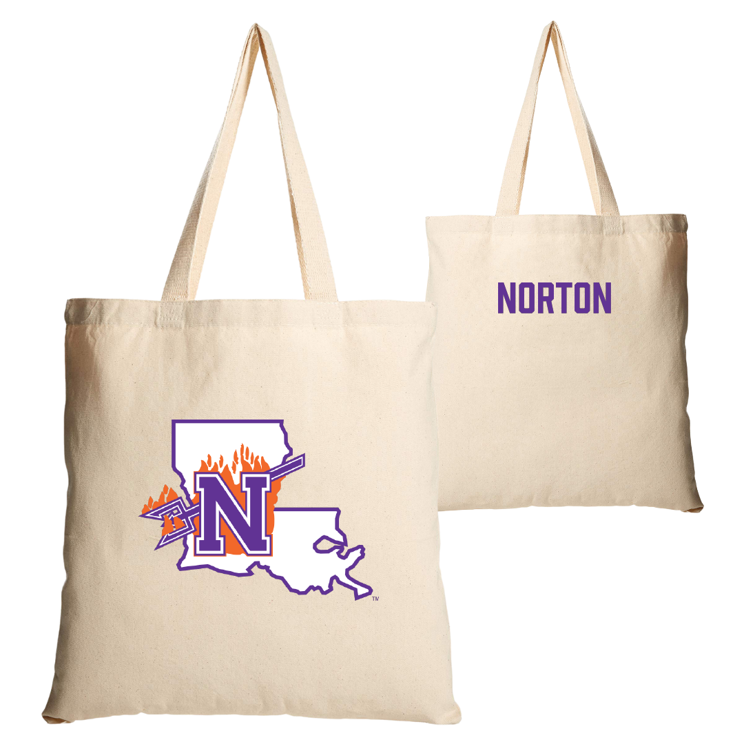 Northwestern State University TF and XC Tan Canvas Tote Bag - Robert Norton