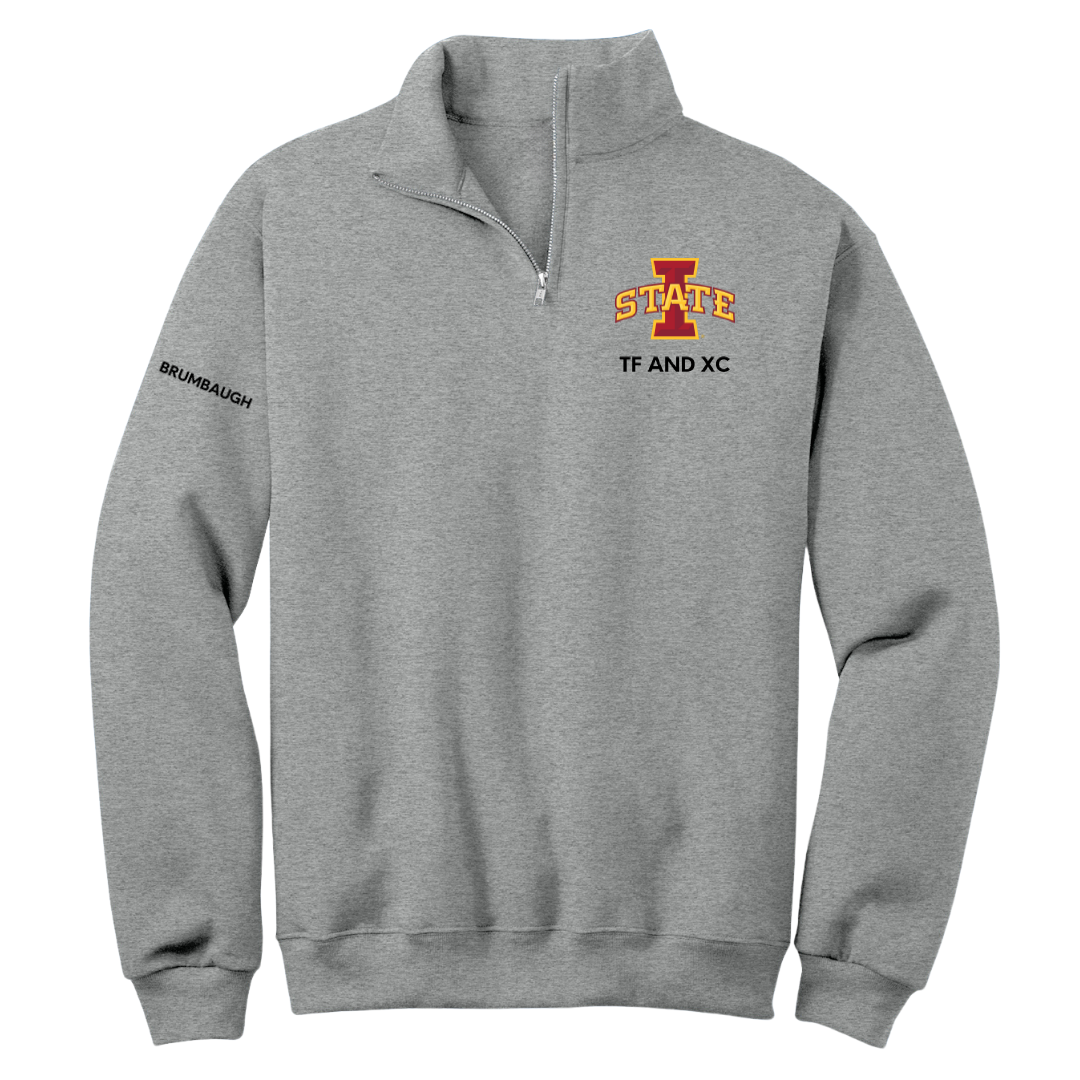 Iowa State University TF and XC Sport Gray Quarter-Zip - Jadan Brumbaugh