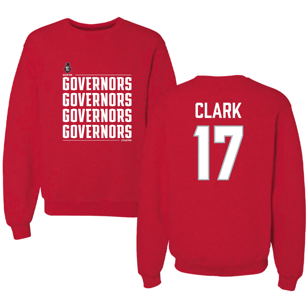 Austin Peay State University Beach Volleyball Red General Crewneck - #17 Anna Kate Clark