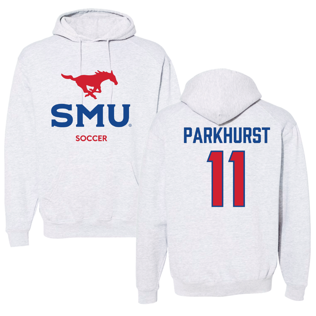 Southern Methodist University Soccer (W) Light Gray Hoodie - #11 Zoë Parkhurst