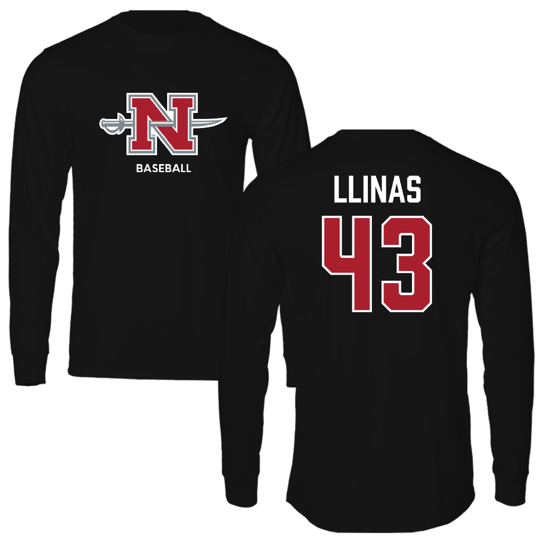 Nicholls State University Baseball Black Mascot Long Sleeve - #43 Alexander Llinas