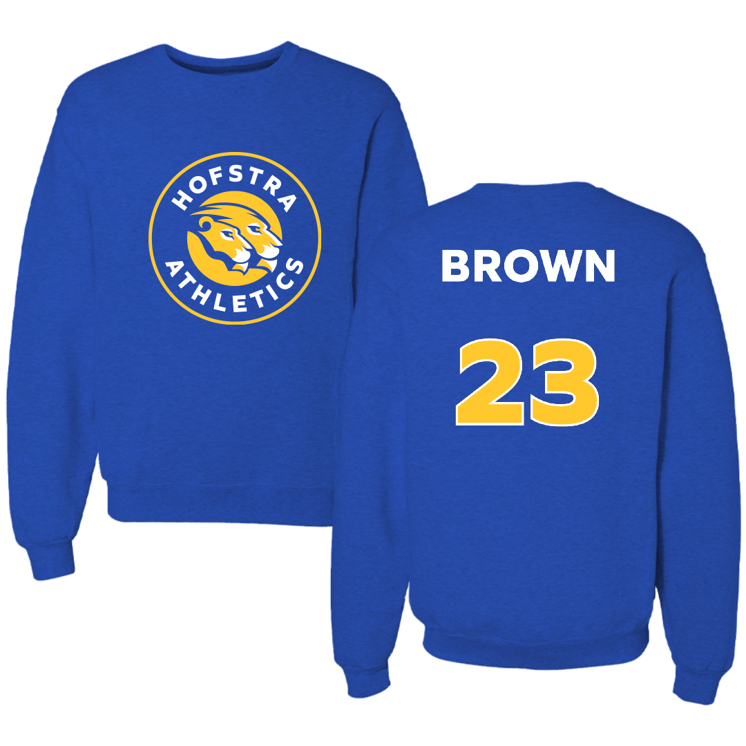 Hofstra University Basketball (W) Blue Crewneck - #23 Onna Brown