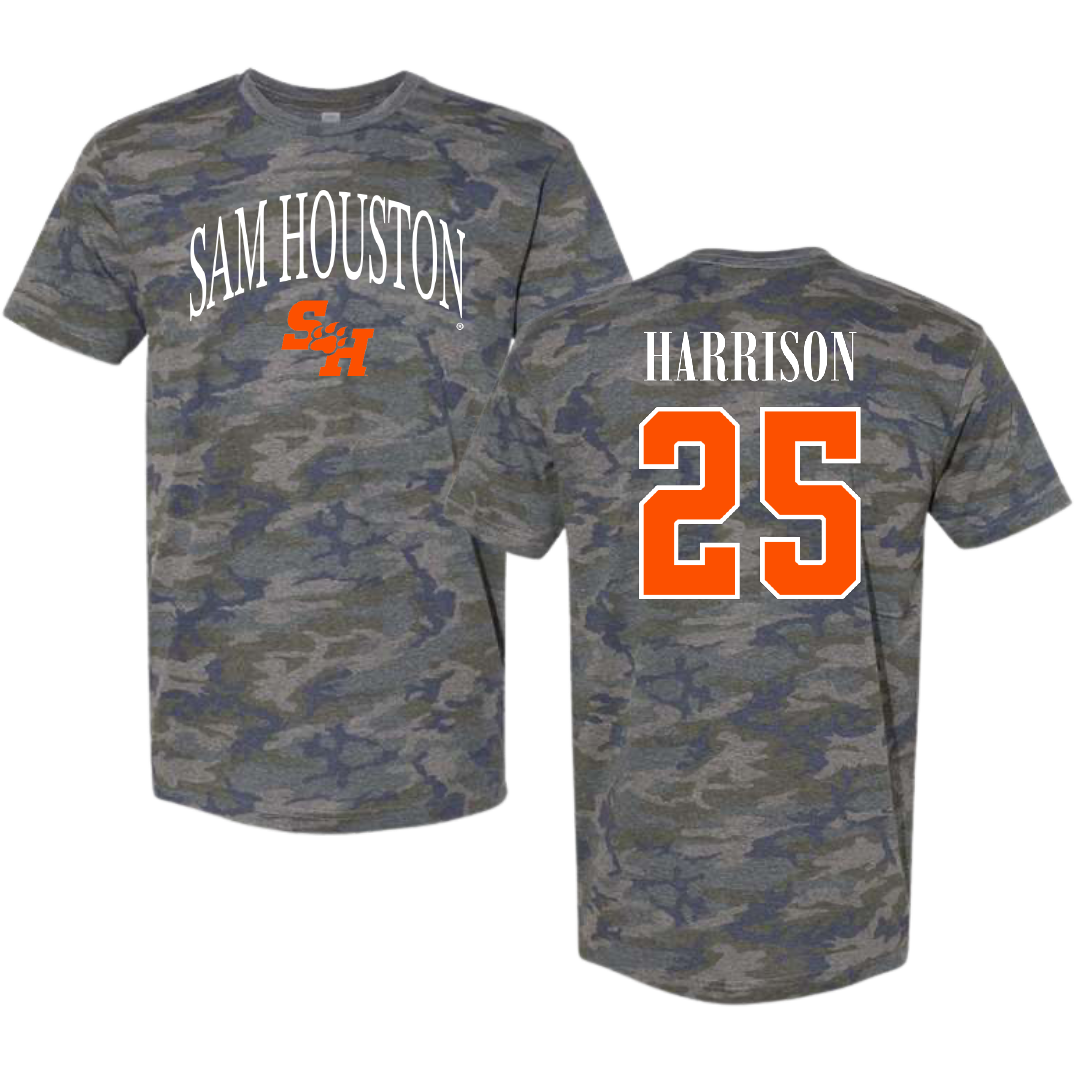 Sam Houston State University Softball Vintage Camo Tee - #25 Roni Harrison