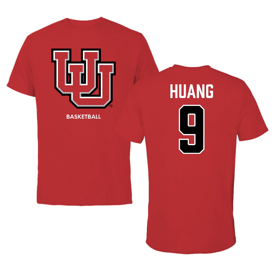 University of Utah Basketball (M) Red Tee - #9 Jerry Huang