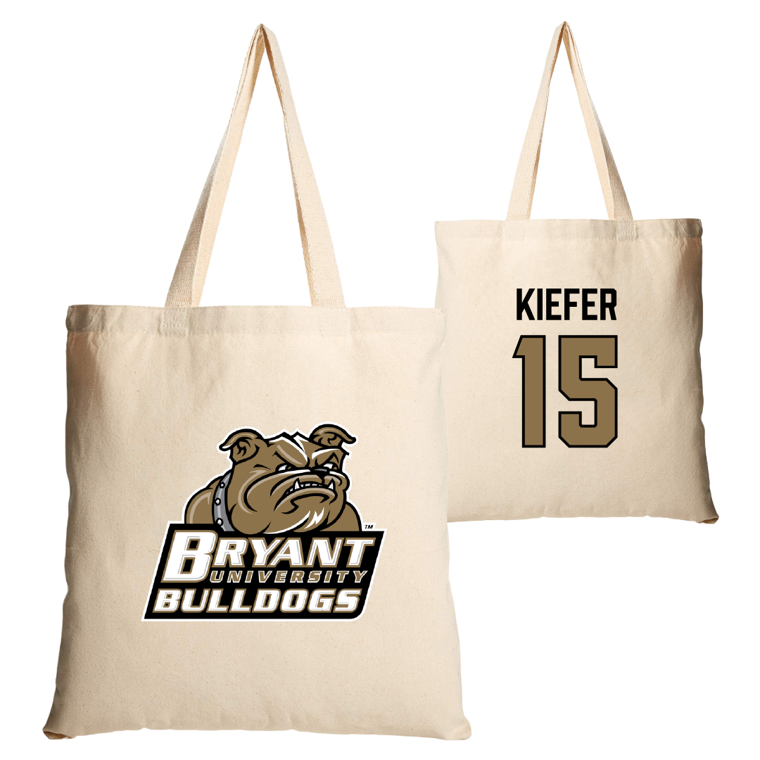 Bryant University Basketball Tan Canvas Tote Bag - #15 Dana Kiefer