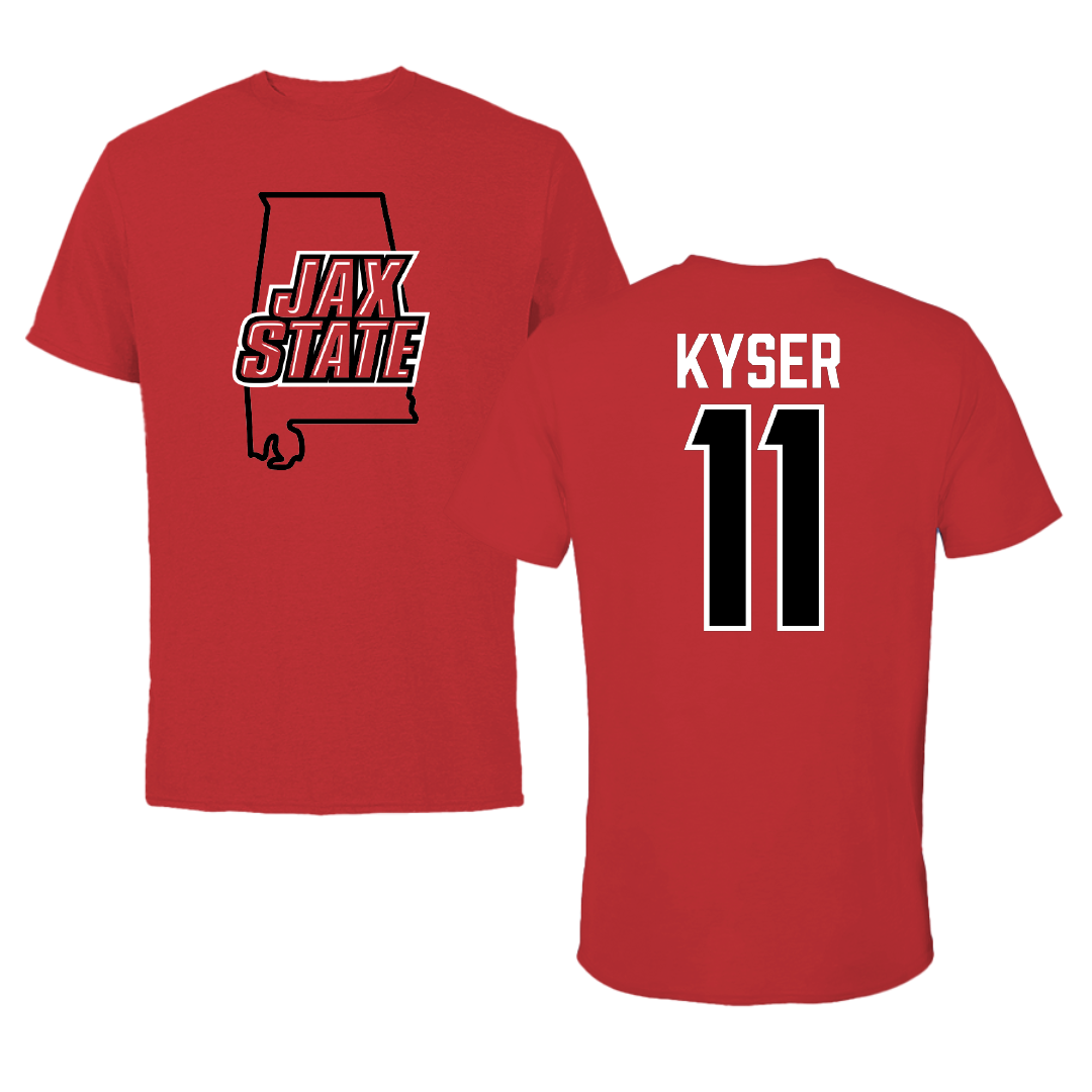 Jacksonville State University Softball Red State Performance Tee - #11 Makalyn Kyser