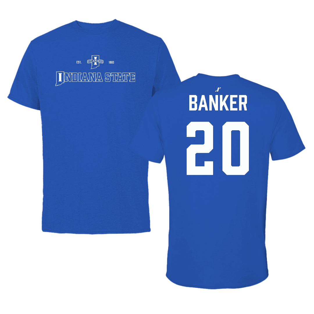 Indiana State University Baseball Blue General Performance Tee - #20 Brady Banker