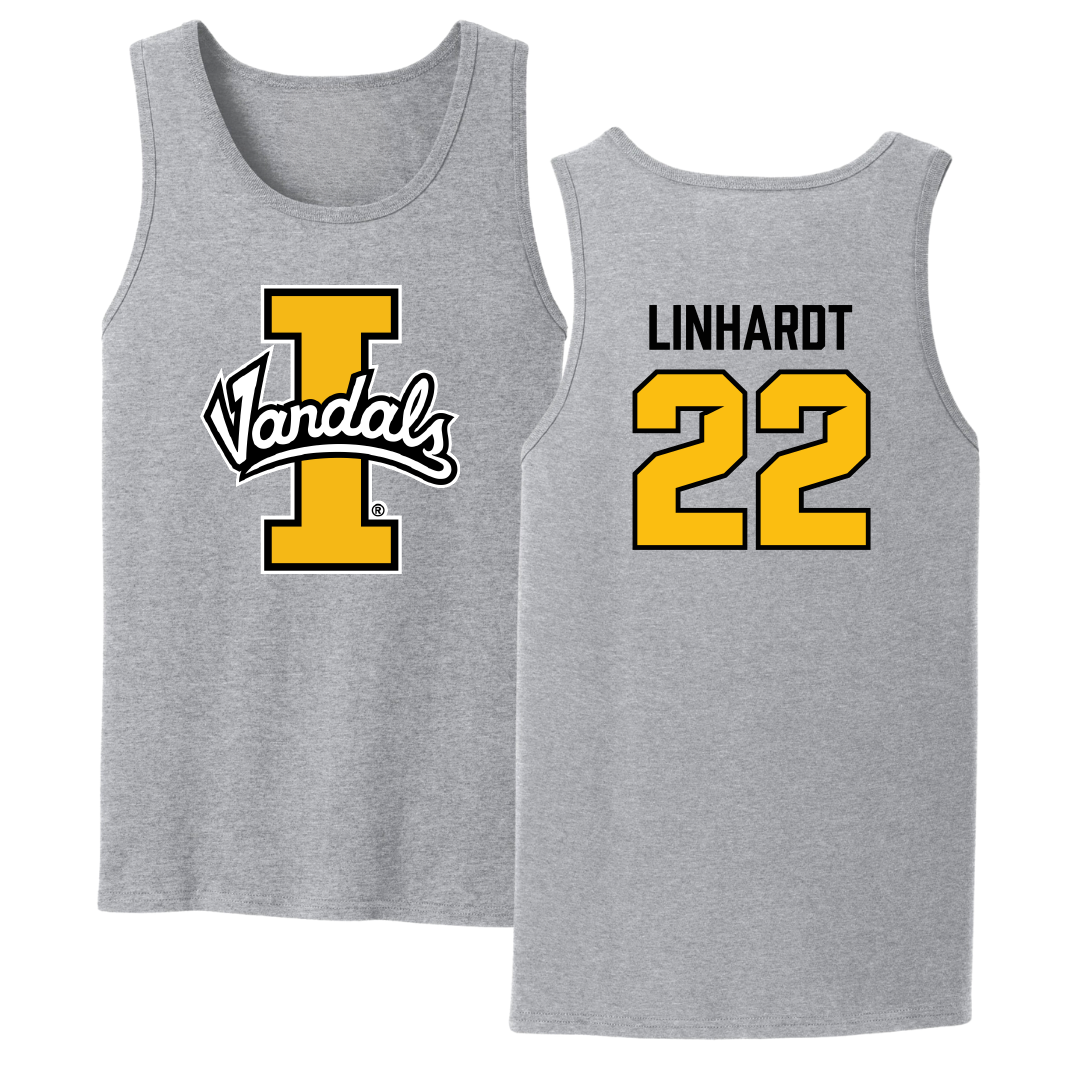 University of Idaho Basketball Sport Gray Tank Top - #22 Tyler Linhardt