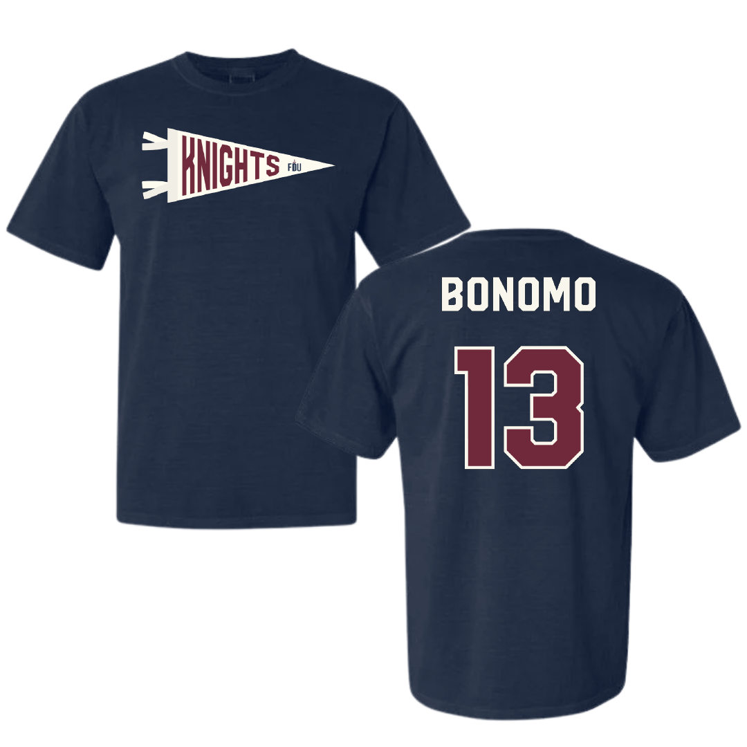 Fairleigh Dickinson University-Metropolitan Campus Volleyball Navy Pennant Comfort Colors Tee - #13 Lorenzo Bonomo