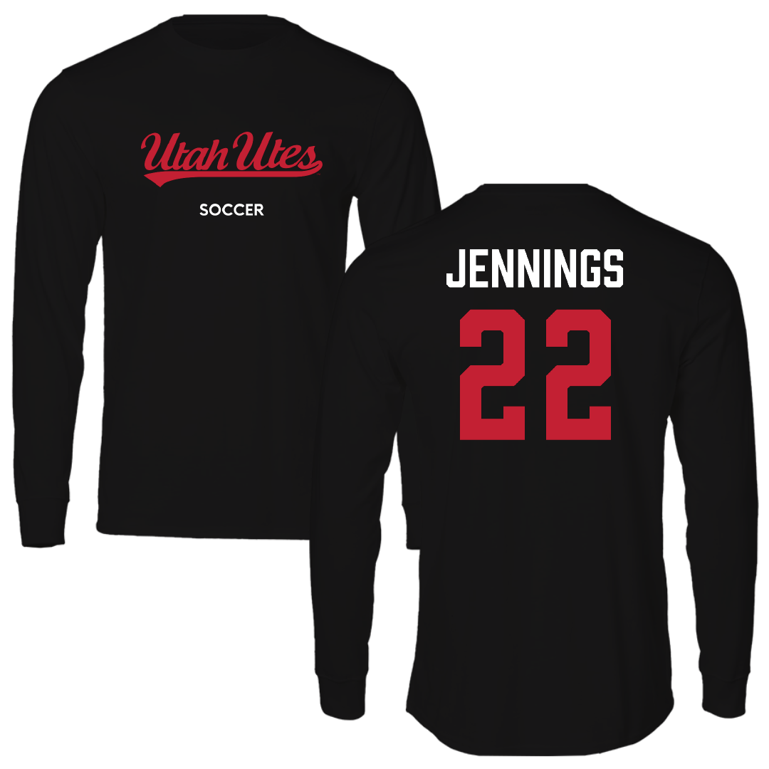 University of Utah Soccer (W) Black Utes Performance Long Sleeve - #22 Kyla Jennings