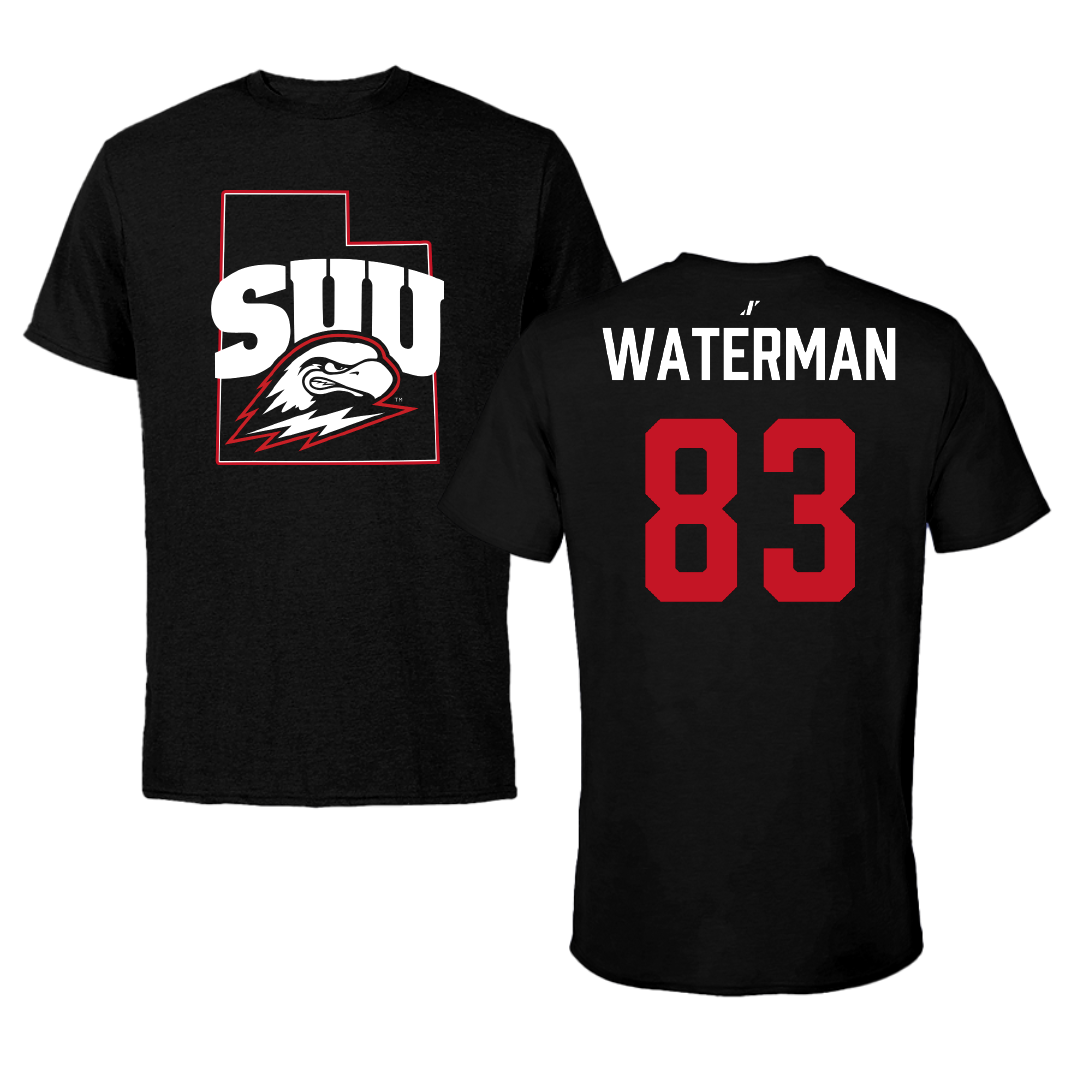Southern Utah University Football Black State Performance Tee - #83 Bryson Waterman
